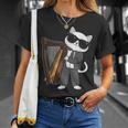 ハープを演奏する猫 音楽愛好家 音楽プレーヤー エキスパート ミュージシャン Tシャツ 彼女への贈り物