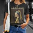 フェルメール 真珠の耳飾りの少女 面白いtシャツ 絵画 アート メンズ 面白い 服 美術 グッズ 油彩画 長袖tシャツ Tシャツ 彼女への贈り物