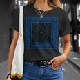 メンズ ブラックブルーバンダナプリントtシャツ ロイヤルブルーペイズリー柄 Tシャツ 彼女への贈り物