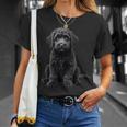 ブラックラブラドゥードル犬のアートデザイン。 長袖tシャツ Tシャツ 彼女への贈り物