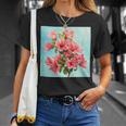 ブーゲンビリア ブーケ フローラル パステルカラー グラフィック Tシャツ 彼女への贈り物