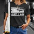 ヘラジカ ハンティング ビンテージフラッグ スレイヤー ハンター Tシャツ 彼女への贈り物