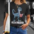ベロシアダー ベロキラプトル 恐竜 読書 本好き Tシャツ 彼女への贈り物
