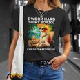 ボルゾイ・ラヴァー・アイ・ワーク・ハード・デザイン・ファニー・ボルゾイ・ドッグ Tシャツ 彼女への贈り物