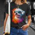マルチーズ 犬 グラフィック ペット イラスト サングラス マルチーズ Tシャツ 彼女への贈り物