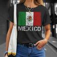 メキシコの国旗 アンティーク調 男性 女性 キッズ Tシャツ 彼女への贈り物