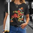 メープルの葉 秋 紅葉 日本美術 花の絵 花 日本画 新版画 Tシャツ 彼女への贈り物