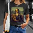 モナリザ プードルを抱く かわいい犬のアート パロディ絵画 Tシャツ 彼女への贈り物