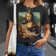 モナリザ 猫とパロディー おもしろアート 絵画 ミーム Tシャツ 彼女への贈り物