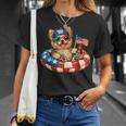 ヨークシャーテリア犬 2026年7月4日 愛国的なアメリカ国旗 Tシャツ 彼女への贈り物