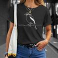 ラインアート 鳥・鳥類学者 ノーザンモズ Tシャツ 彼女への贈り物