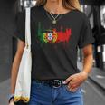 リスボン スカイライン ポルトガル国旗 絵画 ファンアート I Love Lisboa Tシャツ 彼女への贈り物