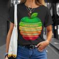 リンゴの力シリーズ リンゴのエネルギー リンゴ スライス 充電 バッテリー 残量 おもしろみ ユニーク 長袖tシャツ Tシャツ 彼女への贈り物