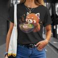 レッサーパンダ ラーメン かわいいレッサーパンダ Tシャツ 彼女への贈り物
