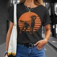 レトロ デザイン カーリー コーテッド レトリバー犬 Tシャツ 彼女への贈り物