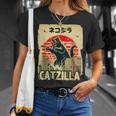 レトロキャットジラtシャツ 陽気な子猫と猫のビンテージポスター Tシャツ 彼女への贈り物