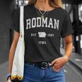 ロッドマン アイオワ Ia ビンテージ アスレチック スポーツ デザイン Tシャツ 彼女への贈り物