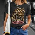 ヴィンテージ ホラー 狼男 ホイールバイカー Tシャツ 彼女への贈り物