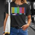 ヴィンテージテレビテストパターンカラーバー グラフィックデザインプレゼント Tシャツ 彼女への贈り物