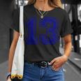 ヴィンテージナンバー 13 スポーツブルー代表チームナンバー 13 Tシャツ 彼女への贈り物