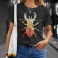 ヴィンテージレトロ カブトムシと昆虫昆虫学者ギフト カブトムシ Tシャツ 彼女への贈り物