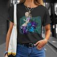 不思議の国のアリス グランジ パープルティール スチームパンク Tシャツ 彼女への贈り物