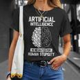 人工知能マッチ 人間の愚かさ Ai Tech ジョーク Tシャツ 彼女への贈り物