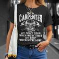 俺たちはやめない 終わるまで 木工魂 スカル職人 Tシャツ 彼女への贈り物