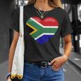南アフリカ ハート 南アフリカお土産 南アフリカ国旗 Tシャツ 彼女への贈り物