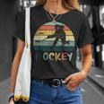 古典的なレトロなヴィンテージスタイルのアイスホッケーのtシャツストリートホッケー Tシャツ 彼女への贈り物