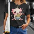 可愛いウーパールーパーラーメン Tシャツ 彼女への贈り物
