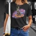 宇宙の猫とピザ Tシャツ 彼女への贈り物