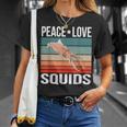 平和 ラブイカレトロ烏賊 Tシャツ 彼女への贈り物