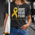 恐怖に希望 小児がん啓発サポート Tシャツ 彼女への贈り物