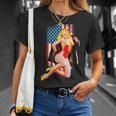 愛国的なヴィンテージセクシーピンナップガール Tシャツ 彼女への贈り物