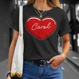 手描きのハートキャロル ファーストネーム ハート I Love Carol Tシャツ 彼女への贈り物