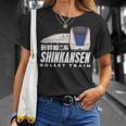新幹線 新幹線 日本の漢字 鉄道扇子 長袖tシャツ Tシャツ 彼女への贈り物