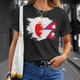 日本とネパールのdna遺産フラッグ Tシャツ 彼女への贈り物