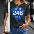 日本の道路標識デザイン国道246号線プリント Tシャツ 彼女への贈り物