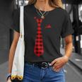 格子柄ネクタイ ホリデー クリスマス 胸ポケットハンカチ Tシャツ 彼女への贈り物