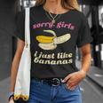 残念な女の子私はバナナが好き ゲイデート Tシャツ 彼女への贈り物