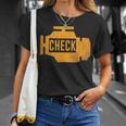 琥珀色の車のエンジンダッシュボード警告灯 面白いメカニック Tシャツ 彼女への贈り物
