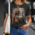 男と狼 長袖tシャツ Tシャツ 彼女への贈り物