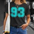 番号 93 シアン スポーツ番号 Tシャツ 彼女への贈り物