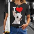 白いチワワ犬が大好き Tシャツ 彼女への贈り物