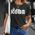 神戸ジャパン 都市スカイライン シルエット アウトライン スケッチ Tシャツ 彼女への贈り物