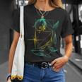 神聖な幾何学、フィボナッチ黄金比、虹くじらの海。 Tシャツ 彼女への贈り物