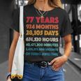 素晴らしい77歳の誕生日ギフト 面白いレトロ 77歳の誕生日 Tシャツ 彼女への贈り物