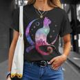 美しい宇宙星雲銀河猫のシルエット Tシャツ 彼女への贈り物