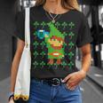 聖パトリックデー 乾杯 ピクセルアート シャムロック ドット絵 レトロゲーム Tシャツ 彼女への贈り物